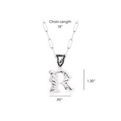 Montana Silversmiths Unisex Western Initial R Black/Silver Necklace