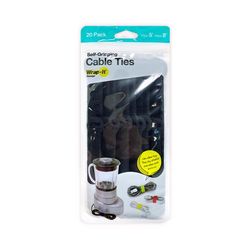 Wrap-It Storage Self-Gripping Black Bundling Strap 2 lb 20 pk