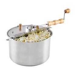 Carey Aluminum Stove Top Popcorn Popper 6 qt Silver