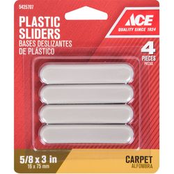 Ace Brown 5/8 in. Adhesive Plastic Sliders 4 pk