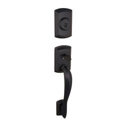 Kwikset Signature Avalon Iron Black Outside Trim Handleset 1-3/4 in.
