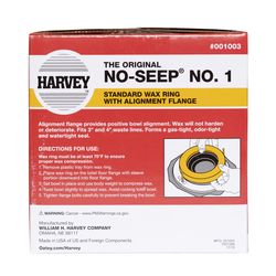 Harvey No-Seep No. 1 Wax Ring with Flange Petroleum Wax For Universal