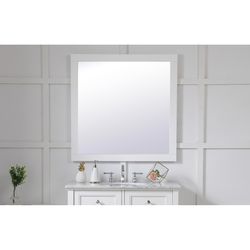Home Living 36 in. H X 36 in. W White MDF Wall Mirror
