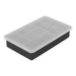 Tovolo Charcoal Plastic/Silicone Cube Ice Tray with Lid