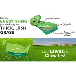 GrowTrax Big Roll Kentucky Bluegrass Sun or Shade Grass Seed Blanket