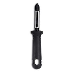 HIC Kitchen Black/Silver Steel Swivel Peeler