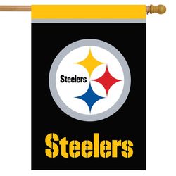 Briarwood Lane Pittsburgh Steelers House Flag 28 in. W X 40 in. L