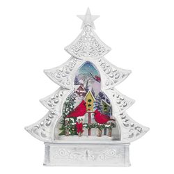 Roman Confetti Lite LED Multicolored Swirl Cardinal Tree Table Decor 11.5 in.