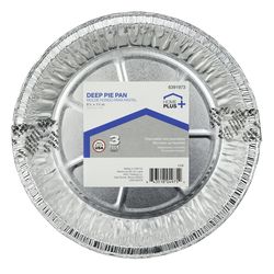 Home Plus Durable Foil 8-1/4 in. W X 8-1/4 in. L Deep Pie Dish Silver 3 pk