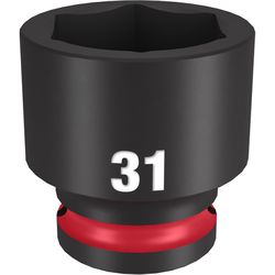 Milwaukee Shockwave 31 mm X 1/2 in. drive Metric/SAE 6 Point Standard Impact Socket 1 pc