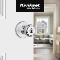 Kwikset Tylo Satin Chrome Entry Knobs 1-3/4 in.