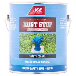 Ace Rust Stop Indoor and Outdoor Gloss Safety Blue Water-Based Enamel Rust Prevention Paint 1 gal