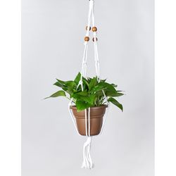 Primitive Planters White Cotton 36 in. H Plant Hanger 1 pk