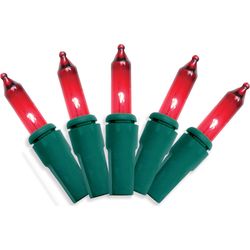 Good Tidings Incandescent Mini Red 100 ct String Christmas Lights 26 ft.