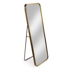 Tripar 55.25 in. H X 20 in. W Burnished Gold Metal Floor Mirror
