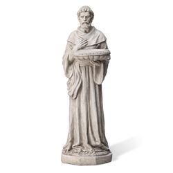 Glitzhome Fiberglass/MGO Gray 32.75 in. St. Francis Garden Statue