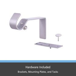 Kenney Fast Fit Brushed Nickel Silver Modern/Contemporary Curtain Rod Bracket 5/8 in. L