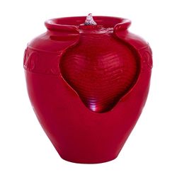 Alpine Polyresin Red Fountain with LED Light