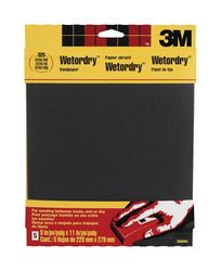 3M 11 in. L X 9 in. W 320 Grit Silicon Carbide Sandpaper 5 pk
