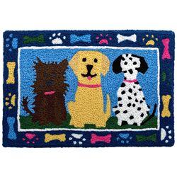 Jellybean 20 in. W X 30 in. L Multi-color Puppy Gang Polyester Accent Rug