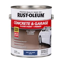 Rust-Oleum Concrete &amp; Garage Satin Deep Tint Base Water-Based Acrylic Concrete Floor Paint 1 gal
