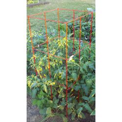 Panacea 46 in. H X 1 ft. W X 12 in. D Red Steel Tomato Cage
