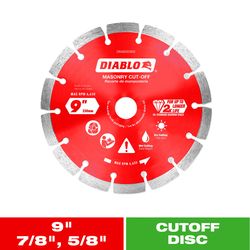 Diablo 9 in. D X 7/8 in. X .094 in. thick Diamond Segmented Masonry Cut-Off Disc