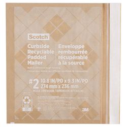 Scotch 11.25 in. W X 12 in. L No. 2 Brown Padded Envelope 1 pk