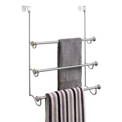 iDesign classico 1.25 in. H X 5.75 in. W X 24.85 in. L Chrome Over-the-Door Towel Rack Silver