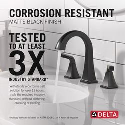 Delta Knoxville Matte Black Transitional Widespread Bathroom Sink Faucet 16 in.