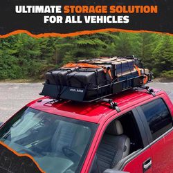 Mockins 64x39x6 Adjustable Rooftop Basket w/ Rooftop Bag Rooftop Cargo Basket Set 1 pk