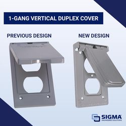 Sigma Engineered Solutions Rectangle Die-Cast Metal 1 gang 4.57 in. H X 2.83 in. W Vertical Duplex C