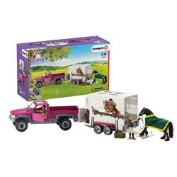 Schleich Horse Club Pick Up w/Horse Box Toy Multicolored