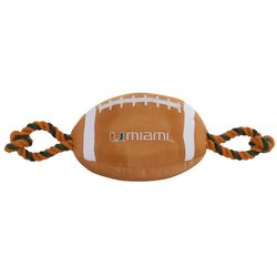 Pets First NFL For Dog Multicolored Nylon Miami Hurricanes Football Dog Toy 1 pk