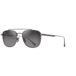 Maui Jim Kahana Sunglasses Unisex Shiny Dark Ruthenium Frame Neutral Gray Lens Polarized