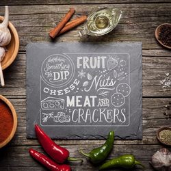 P Graham Dunn 12 in. L X 10 in. W X 0.25 in. Slate Crackers Dips Meat Nuts Cheese Fruit Cheese Board