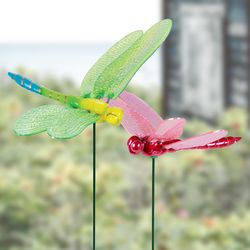 Exhart WindyWings Assorted Plastic/Resin 15.5 in. H X 6 in. L X 4 in. W Dragonfly Outdoor Garden Sta