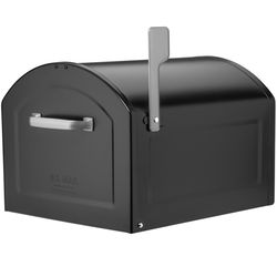 Architectural Mailboxes Centennial Modern Galvanized Steel Post Mount Black Mailbox
