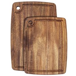 Totally Bamboo 15 in. L X 10 in. W X 0.62 in. Acacia Wood Cutting Board Set