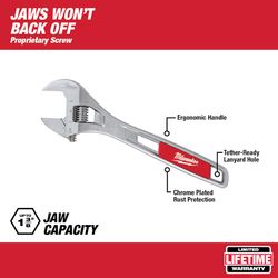 Milwaukee SAE Adjustable Wrench 13.4 in. L 1 pc