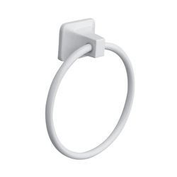 Oakbrook Collection Satin White Towel Ring Die Cast Zinc