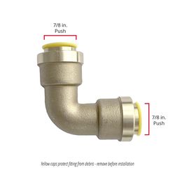 QuickFitting Push to Connect 7/8 in. PTC Brass 90 Degree Elbow