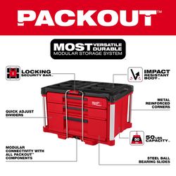 PACKOUT 4 Drawer and 3 Drawer Multi-Depth Tool Box Bundle
