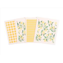 KAF Home Multi Color Cotton Lemon Kitchen Towel 4 pk