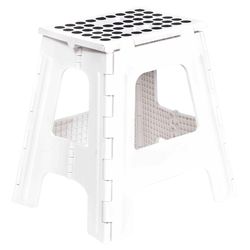 Kikkerland 16 in. H X 12 in. W X 15 in. D 300 lb. cap. 1 step Plastic Folding Step Stool