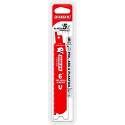 Diablo 6 in. Bi-Metal PVC, ABS & Plastics Reciprocating Saw Blade 5 pk