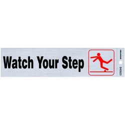 HILLMAN English Silver Safety Sign 2 in. H X 8 in. W