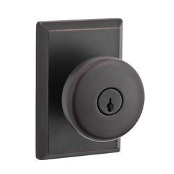 Baldwin Reserve Rustic Knob Dark Bronze Entry Lockset 2 in.