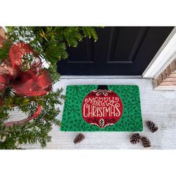 Entryways 18 in. W X 30 in. L Green Ornament Coir Door Mat