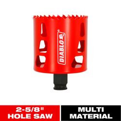 Diablo Snap-Lock Plus 2-5/8 in. Bi-Metal 2-3/8 in. L Hole Saw Arbor Included